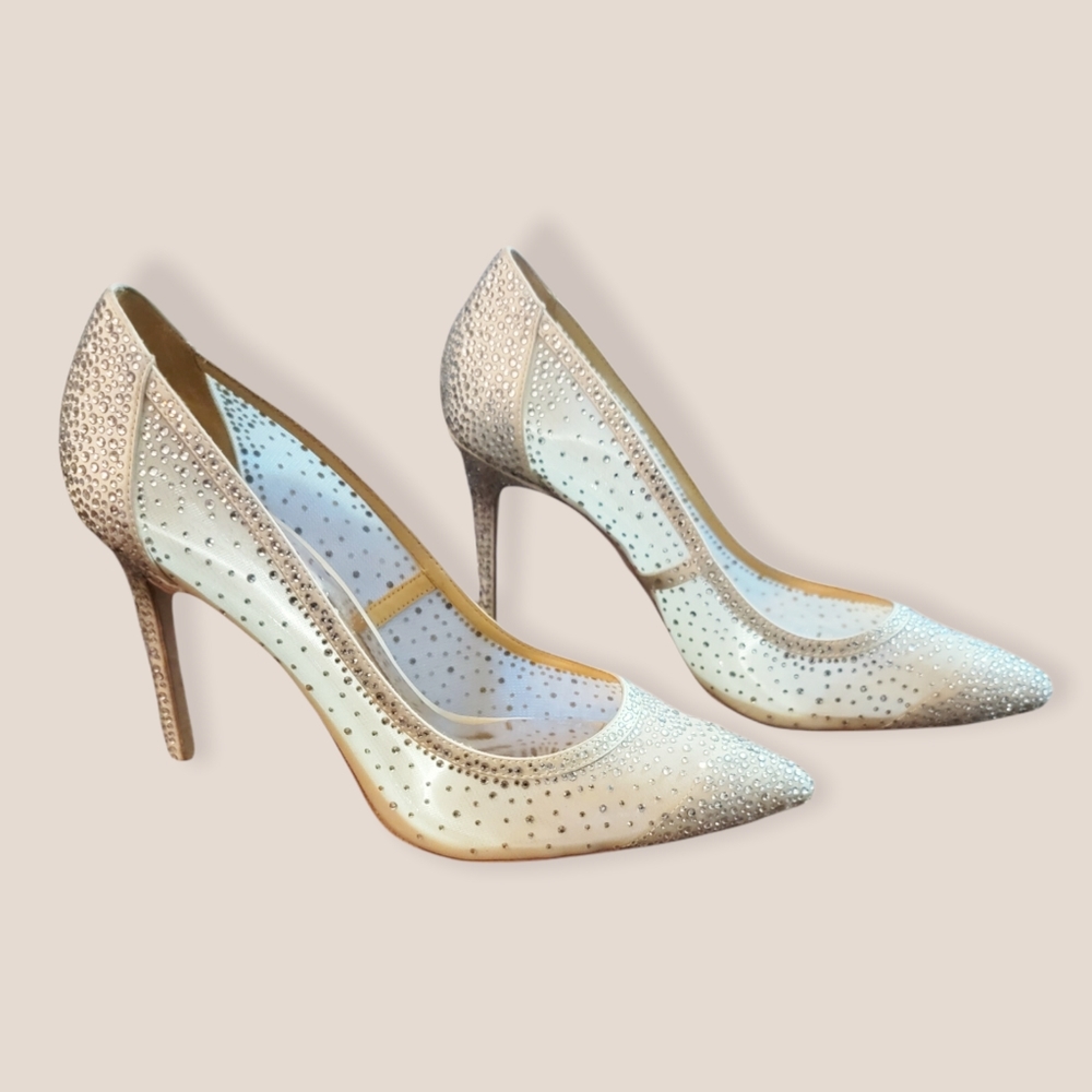 Badgley Mischka Weslee Crystal Embellished Heels